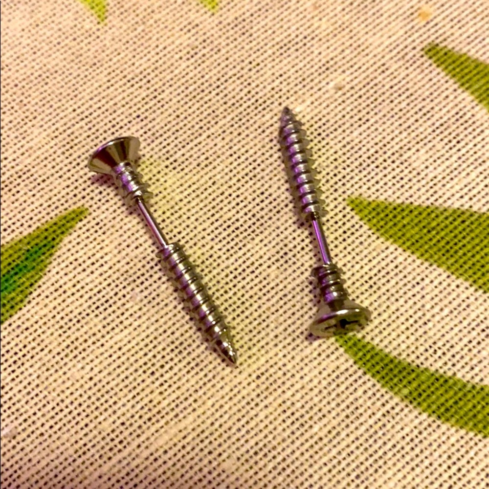 Silvertone Screw Earrings
